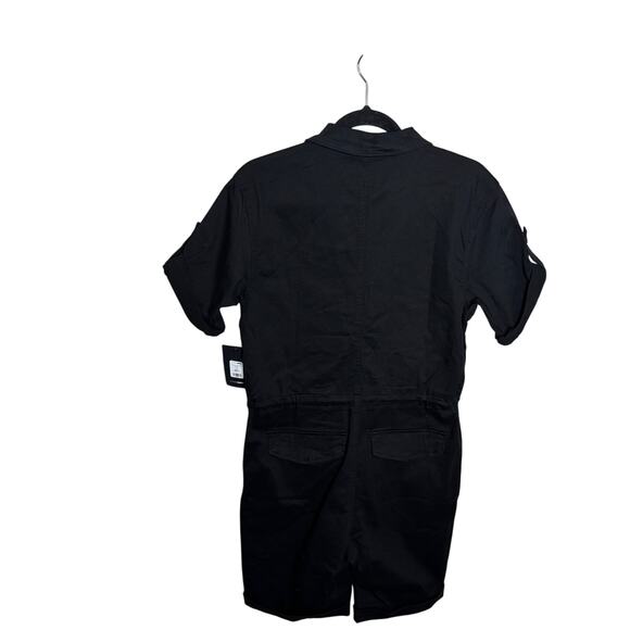 NWT Fashion Nova Black First In Line Utility Romper Women's Size Small - Picture 2 of 8